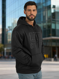 Vīriešu džemperis ar kapuci melna OZONEE JS/8B1983/3