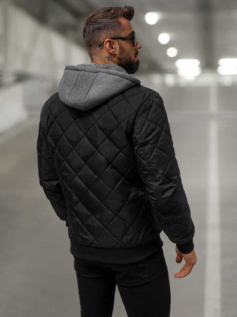 Vīriešu virsjaka melna OZONEE JS/8M986/392