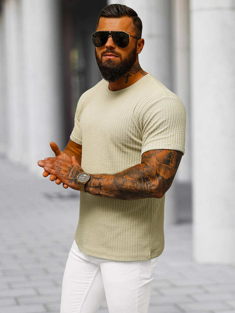 Vīriešu t-krekls smilšu OZONEE O/7766T