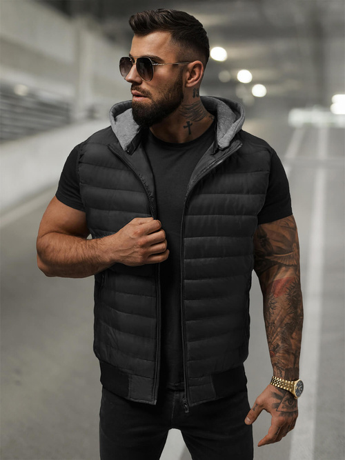 Vīriešu veste melna OZONEE JS/8M983/392