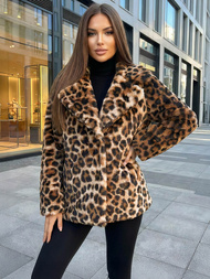 Sieviešu jaka smilškrāsā un brūnā krāsā OZONEE JS/61M8500/158Z