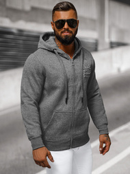 Vīriešu džemperis ar kapuci grafīta OZONEE NB/MF2003