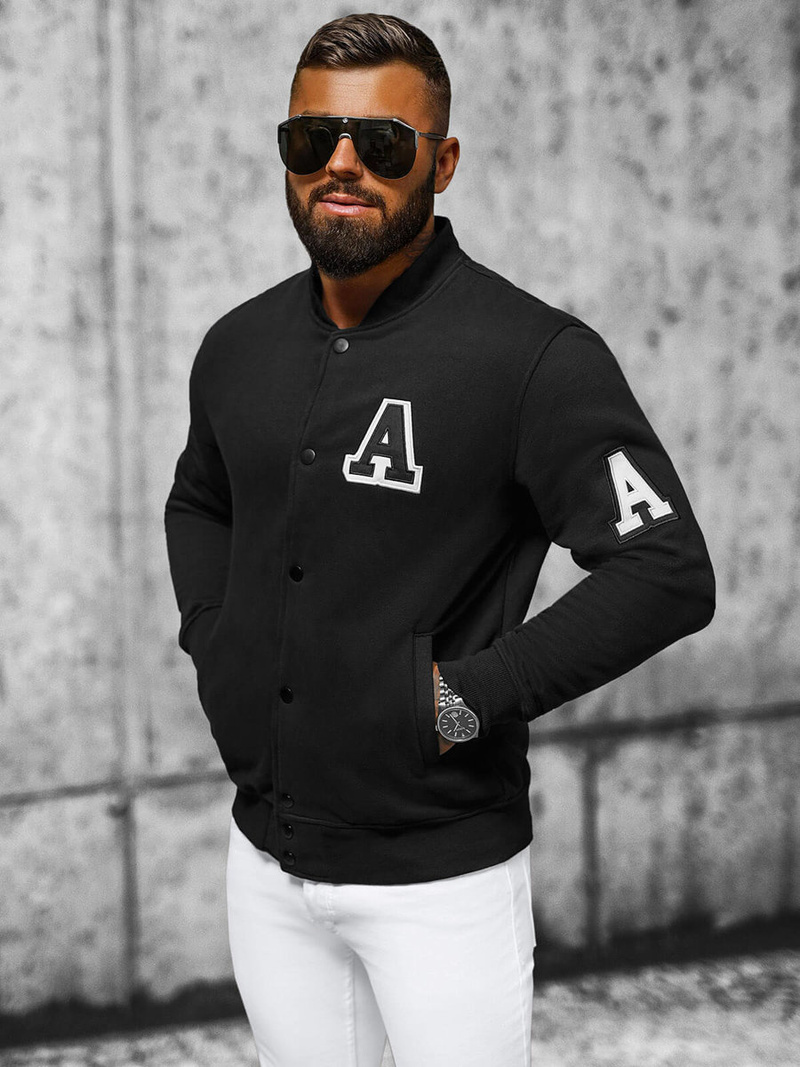 Vīriešu džemperis melns OZONEE NB/MF2020