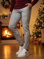 Vīriešu chino bikses pelēkas OZONEE DJ/5505Z