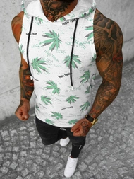 Vīriešu t-krekls bez piedurknēm balts-zaļš OZONEE O/BL306