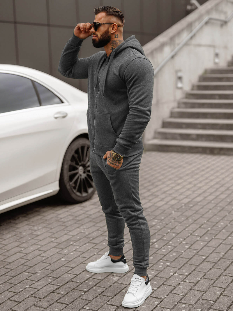 Vīriešu treniņtērps grafīta OZONEE JS/68C10386/5Z