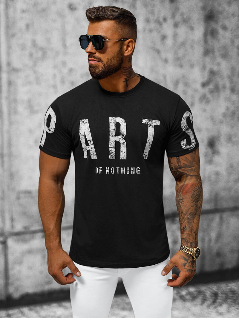 Vīriešu t-krekls melns OZONEE O/1180Z