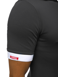 Vīriešu T-krekls ar kapuci grafīta OZONEE O/1273Z