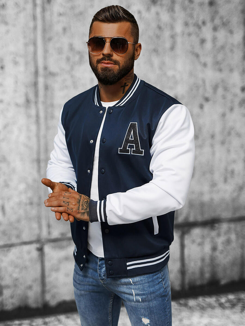 Vīriešu džemperis tumši zils OZONEE JS/8B1157/25