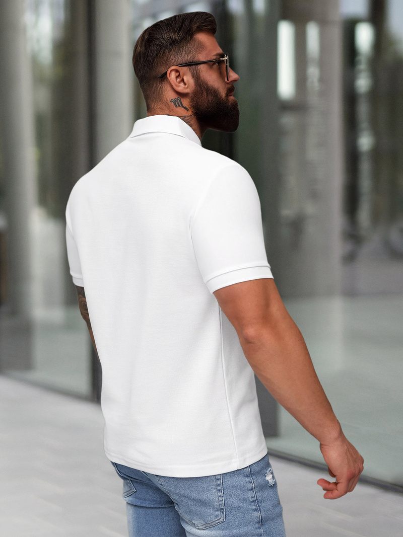 Vīriešu polo krekls balts OZONEE NB/MT3142