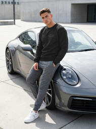 Vīriešu džemperis melns OZONEE JS/8B1992/3