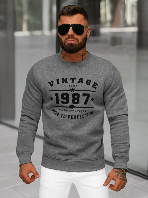 Vīriešu džemperis grafīta OZONEE JS/8B1359/5