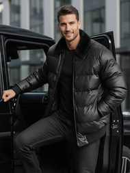 Vīriešu ādas virsjaka melna OZONEE O/M795Z