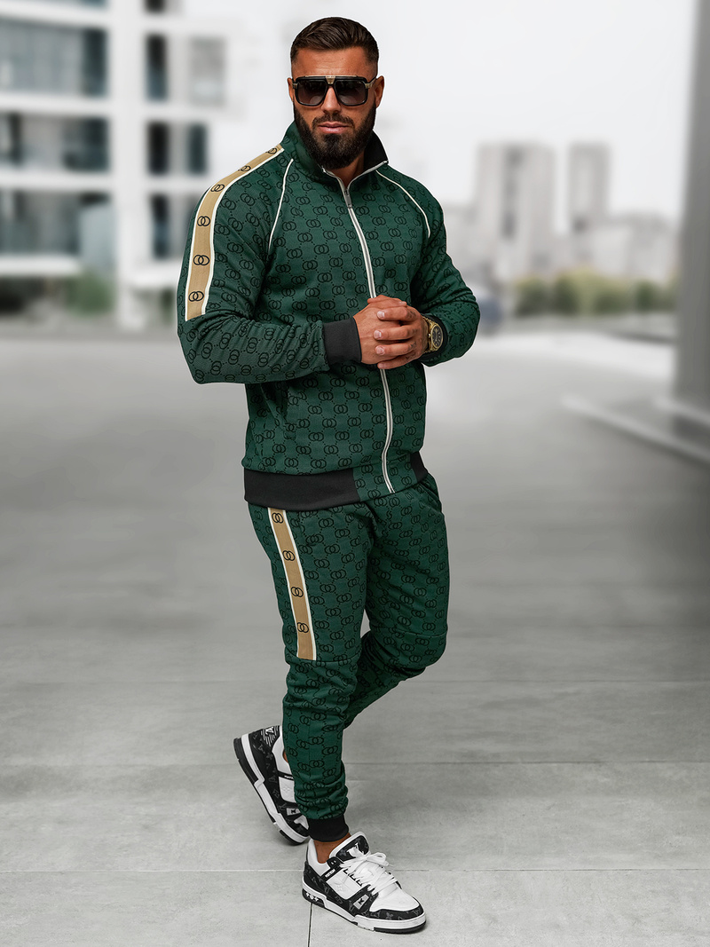 Vīriešu treniņtērps zaļš OZONEE O/FF5110AB