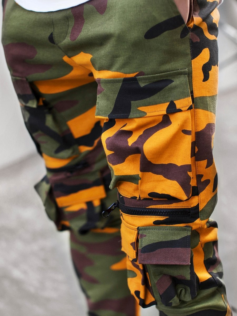 Vīriešu chino jogger bikses dzeltenas-haki OZONEE G/2787