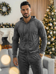 Vīriešu velūra treniņtērpa grafīta OZONEE JS/8C1169/6Z