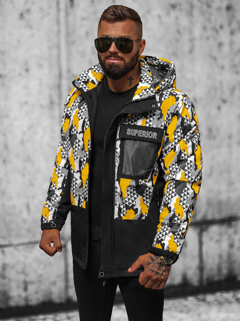 Vīriešu virsjaka kamuflāža-dzeltena OZONEE JS/M36/254