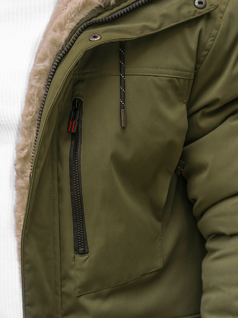 Vīriešu parka zaļa OZONEE JS/22M37/136