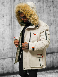 Vīriešu ziemas jaka smilšu OZONEE JS/5M791/62