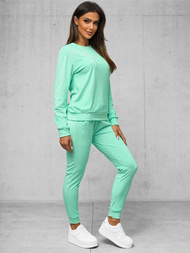 Sieviešu velūra treniņtērpa komplekts tumši piparmētra OZONEE O/8C1173/139Z