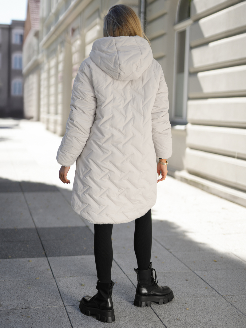 Sieviešu garā ziemas jaka ecru OZONEE JS/5M3352/280