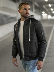 Vīriešu virsjaka melna OZONEE JS/8M985/392Z