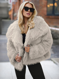 Sieviešu jaka pelēki-smilšu OZONEE JS/61M8515/92