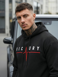 Vīriešu džemperis ar kapuci melna OZONEE JS/8B1757/3