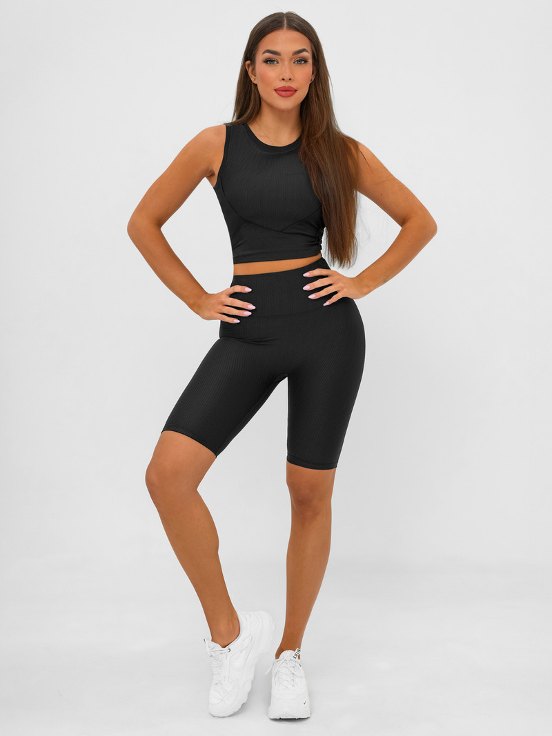 Īsi melni sieviešu legingi OZONEE JS/17K597/3