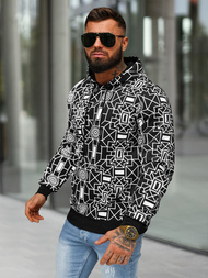 Vīriešu džemperis ar kapuci melns OZONEE JS/8B1236/3