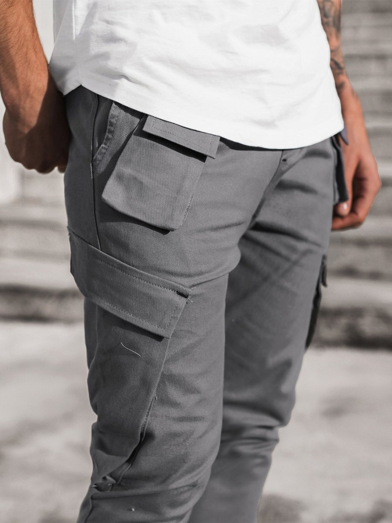 Vīriešu chino jogger bikses pelēkas OZONEE G/2788