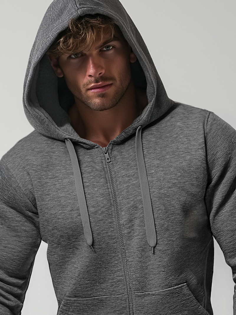 Vīriešu džemperis ar kapuci tumši pelēks OZONEE JS/2008