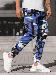 Vīriešu chino jogger bikses debesu zilas-melnas OZONEE O/11102