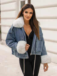 Sieviešu džinsu jaka debesu zila OZONEE JS/11Z8219