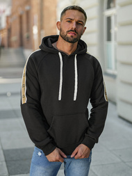 Vīriešu džemperis ar kapuci melna OZONEE JS/8B1730/3