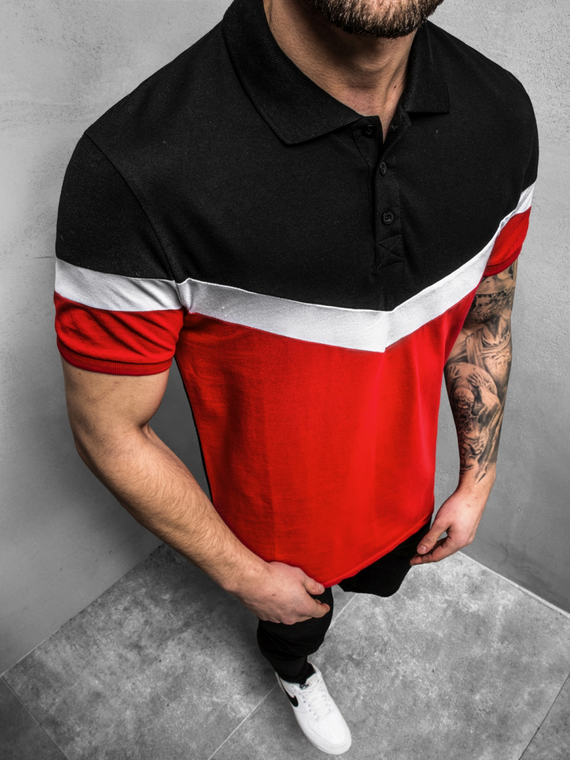 Vīriešu polo krekls sarkans OZONEE O/1501Z