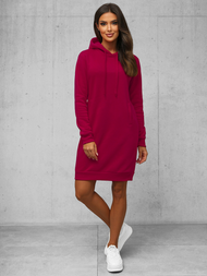 Sieviešu džemperis ar kapuci bordosarkans OZONEE JS/YS10005/21Z