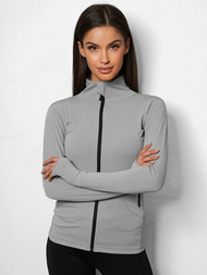 Sieviešu jaka ar rāvējslēdzēju pelēka OZONEE JS/HD150/3Z