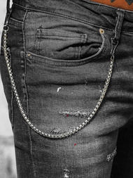 Vīriešu džinsi melni OZONEE O/MB463