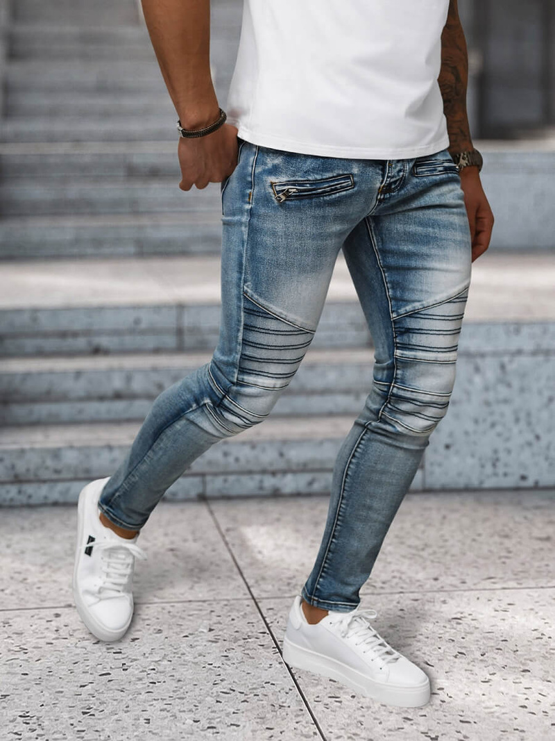 Vīriešu džinsi debesu zili OZONEE NB/MP0094BSZ