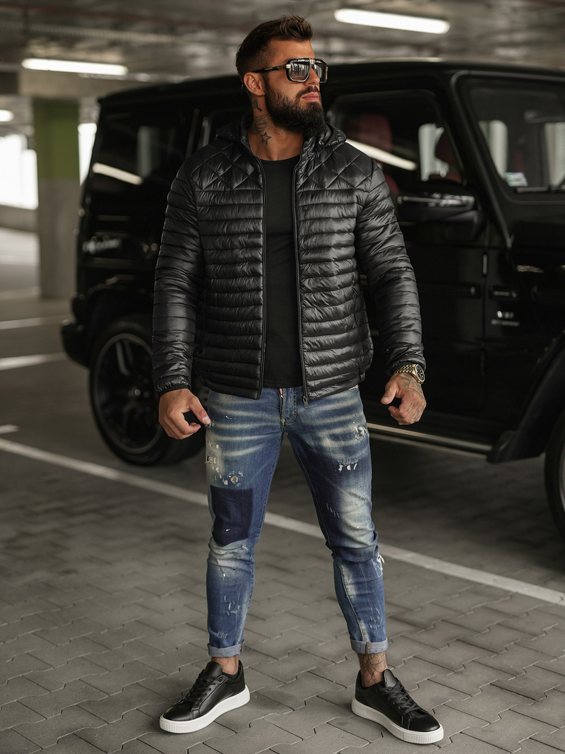 Vīriešu jaka melna OZONEE JS/16M9328/392BZ