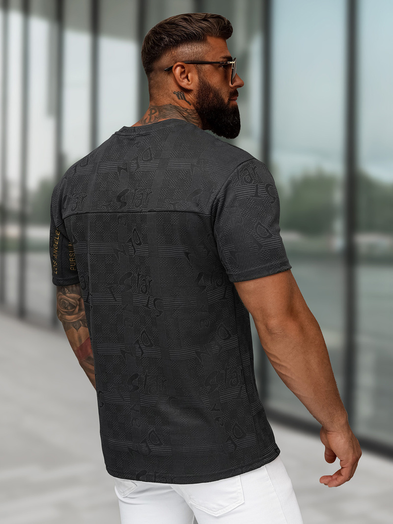 Vīriešu t-krekls melns OZONEE O/QQ1568