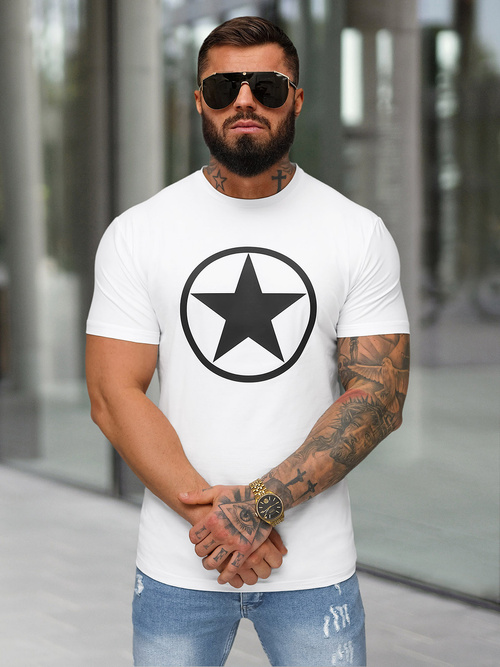 Vīriešu t-krekls balts OZONEE NB/MT3151