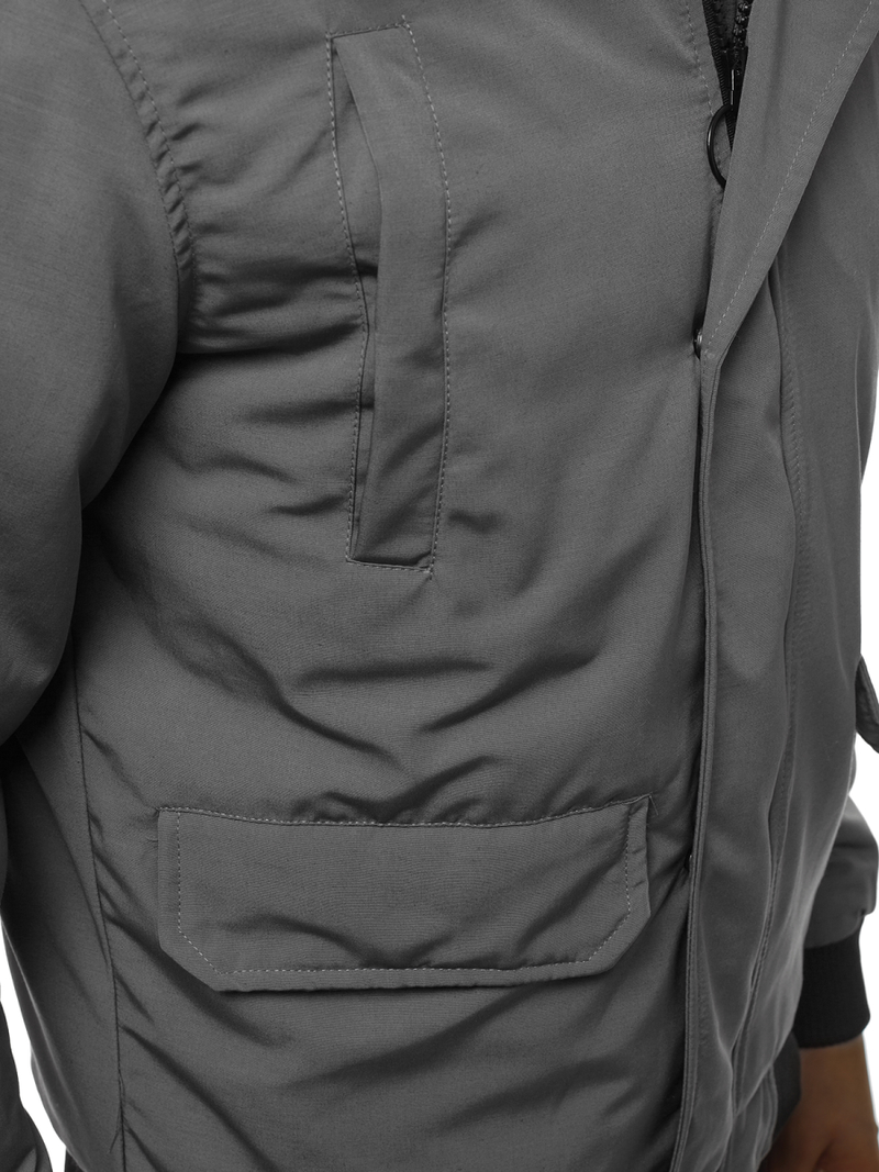 Vīriešu virsjaka pelēka OZONEE JS/2019005