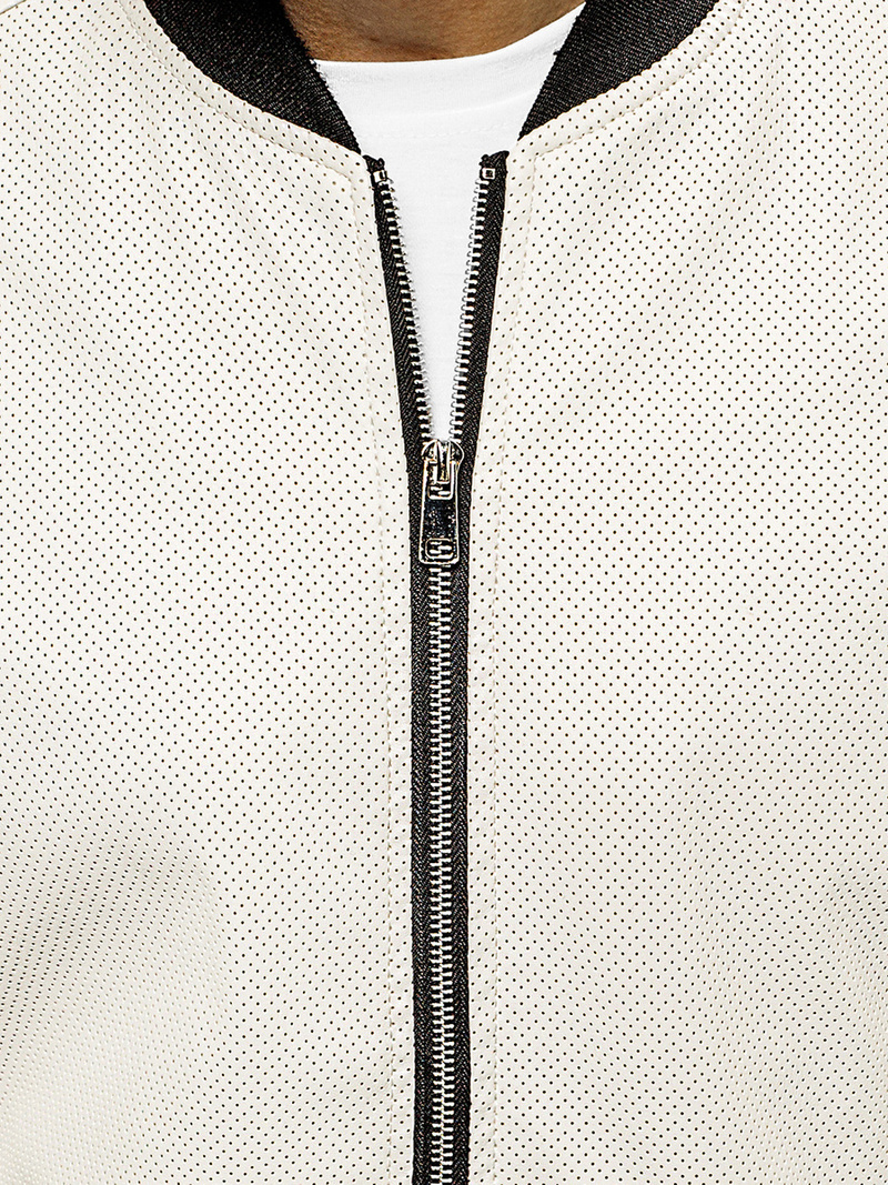 Vīriešu bomber virsjaka balts OZONEE N/7110/8