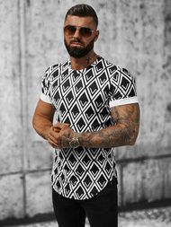 Vīriešu t-krekls melni-balts OZONEE O/P1048