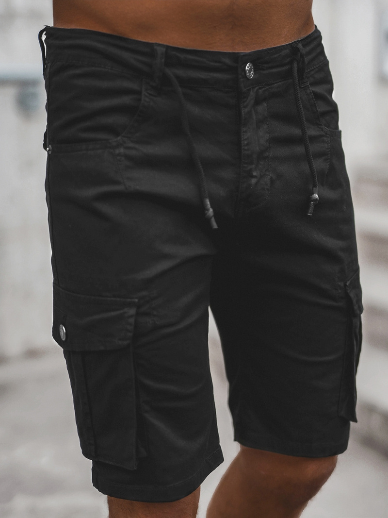 Vīriešu chino šorti melni OZONEE T/BB70011/1