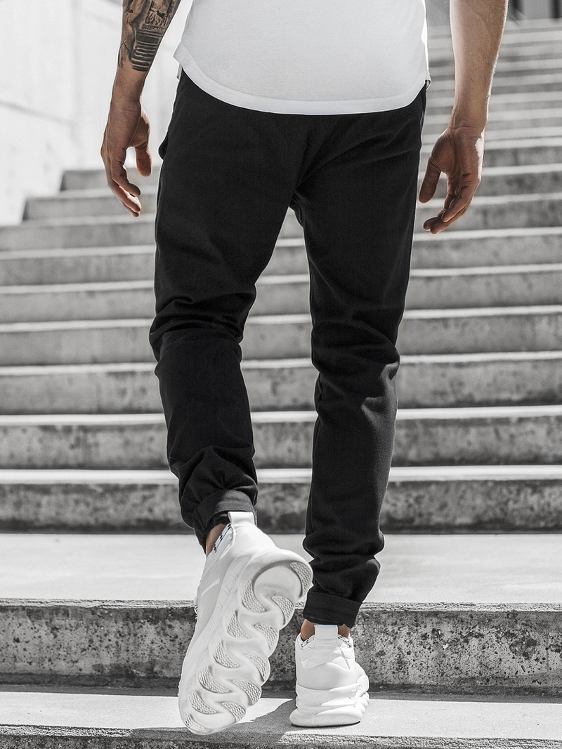 Vīriešu chino jogger bikses melnas OZONEE G/11144