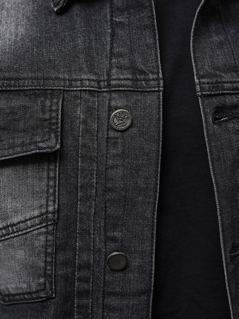 Vīriešu džinsu jaka melna OZONEE NB/MJ521N