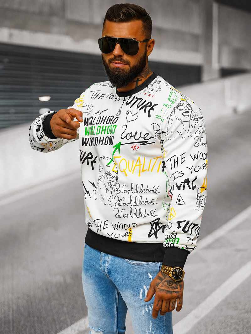 Vīriešu jaka balta OZONEE JS/8B1228/1